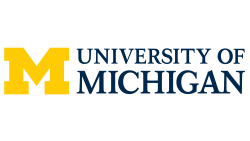 The logo of the University of Michigan