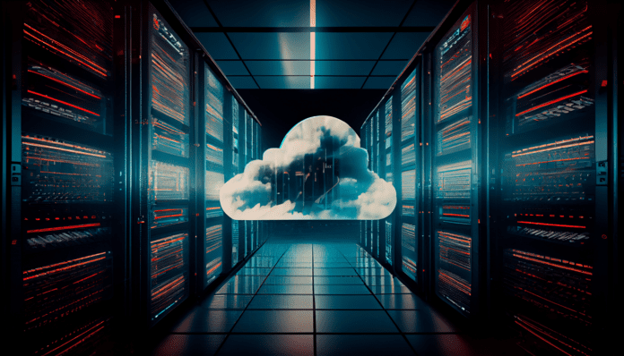 Technology data center on cloud service.